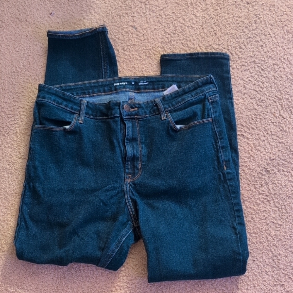 Old Navy High Rise Straight Dark Wash Jeans Size 14
